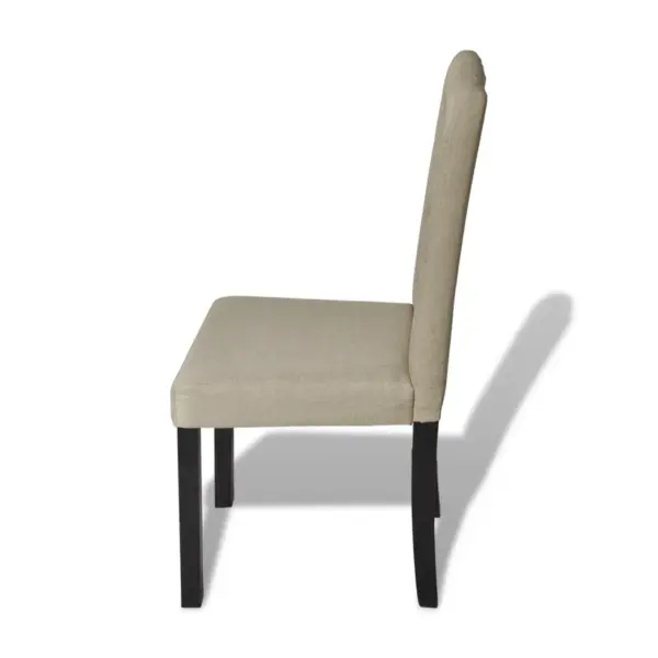 Chesterfield stiilis söögitoolid, 6 tk, beež polüesterkangas, 42 x 53 x 95 cm – 4