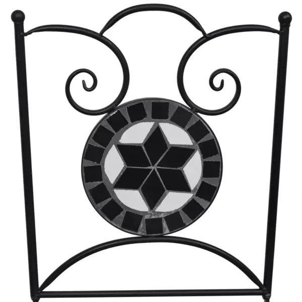 3-osaline bistrookomplekt keraamiliste plaatidega, must-valge – 4