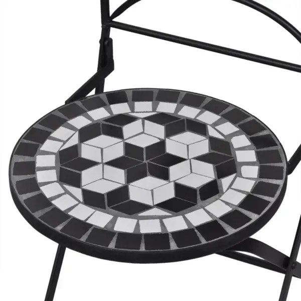 3-osaline bistrookomplekt keraamiliste plaatidega, must-valge – 5