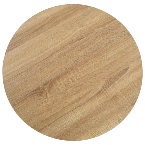 Ümmargune bistroolaud helepruuni MDF lauaplaadi ja musta terasjalaga, 50 x 75 cm – 2