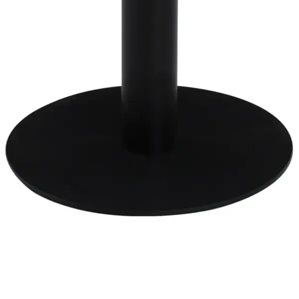 Ümmargune bistroolaud helepruuni MDF lauaplaadi ja musta terasjalaga, 50 x 75 cm – 3