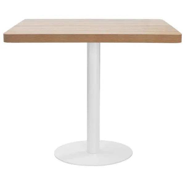 Bistroolaud helepruuni MDF-plaadiga ja valge terasjalaga, 80 x 80 x 75 cm - 2