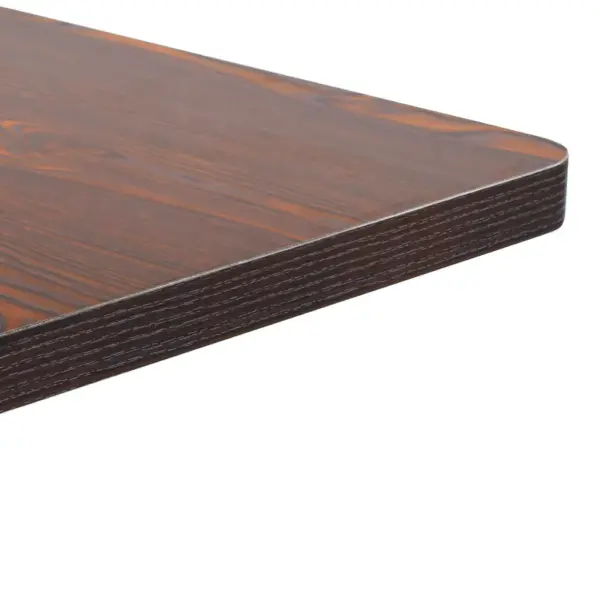 Bistroolaud tumepruun MDF lauaplaat ja must terasjalg 60 x 60 x 75 cm – 3