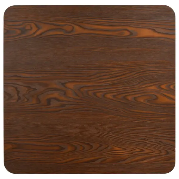 Bistroolaud tumepruun MDF lauaplaat ja must terasjalg 60 x 60 x 75 cm – 4