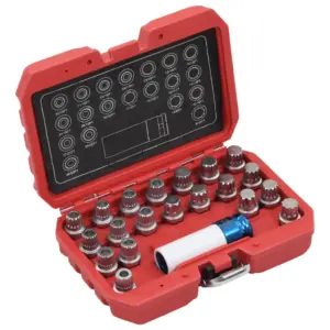 21-osaline BMW veljelukupadrunite komplekt, kroommolübdeenteras, 17 mm kuuskant