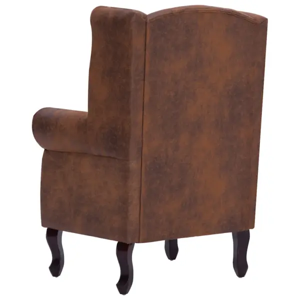 Chesterfield tugitool jalatoega, pruun kunstseemisnahk, komplekt – 5