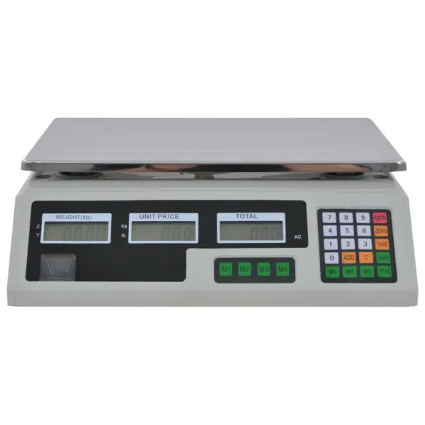 Digitaalne kaal taustvalgustusega LCD-ekraani ja taaslaetava akuga, 30 kg, platvorm 33 x 24 cm – 5