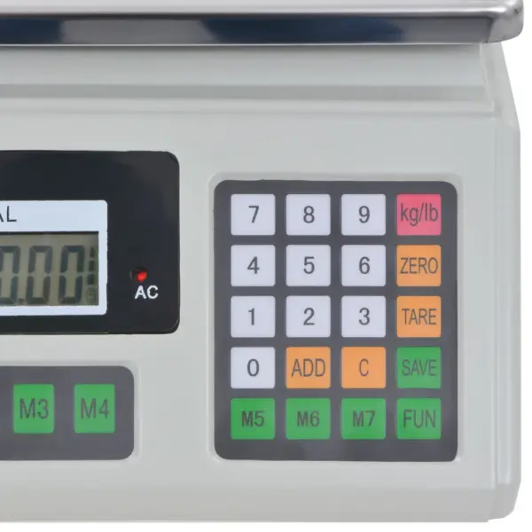 Digitaalne kaal taustvalgustusega LCD-ekraani ja taaslaetava akuga, 30 kg, platvorm 33 x 24 cm – 6