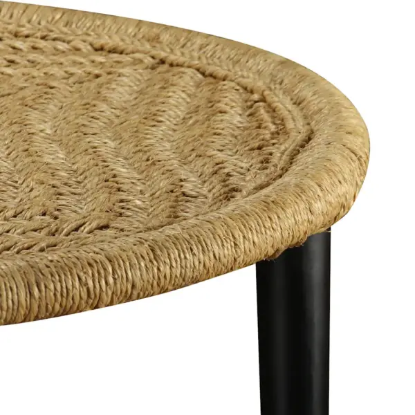 Käsitööna valminud džuutkohvilaudade komplekt, 2 tk, beež, terasraamiga, 59 ja 40 cm – 8