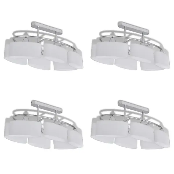 Valge ellipsikujuline laelamp kroomviimistlusega, 6 x E14, komplekt 4 tk, 550 x 250 x 275 mm – 2