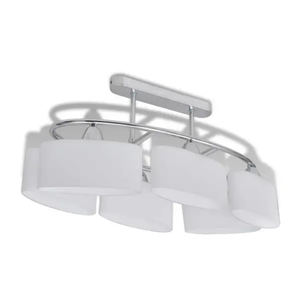 Valge ellipsikujuline laelamp kroomviimistlusega, 6 x E14, komplekt 4 tk, 550 x 250 x 275 mm – 4