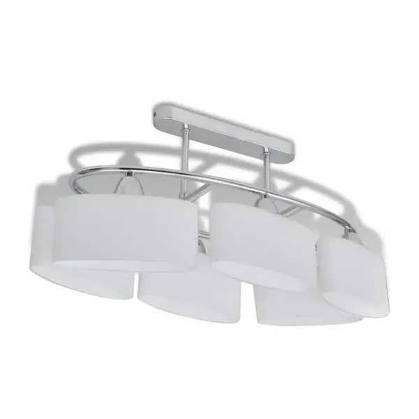 Ellipsikujuliste klaaskuplitega laelamp, 6 x E14, kroom, valge, 2 tk, 550 x 250 x 275 mm – 4