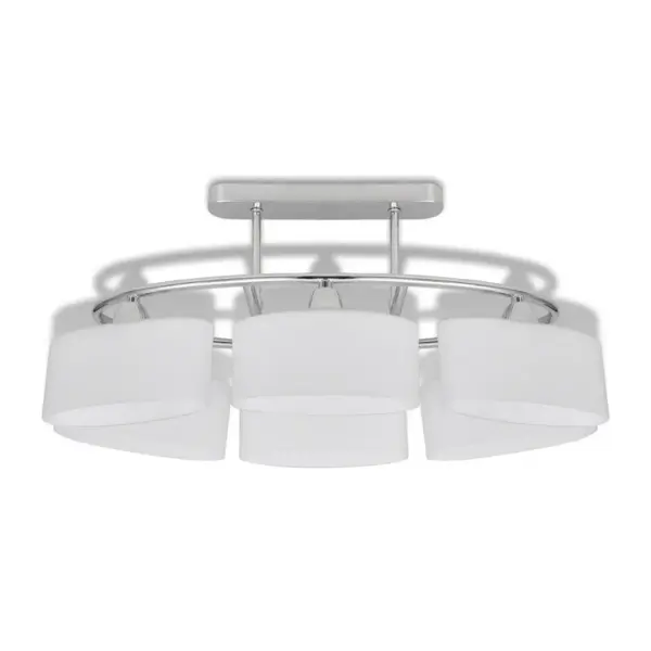 Ellipsikujuliste klaaskuplitega laelamp, 6 x E14, kroom, valge, 2 tk, 550 x 250 x 275 mm – 5