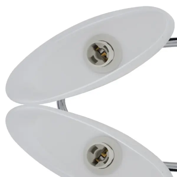 Ellipsikujuliste klaaskuplitega laelamp, 6 x E14, kroom, valge, 2 tk, 550 x 250 x 275 mm – 6