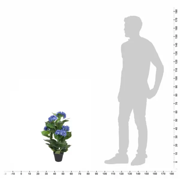 Kunsttaim hortensia potiga, sinine, 60 cm – 3