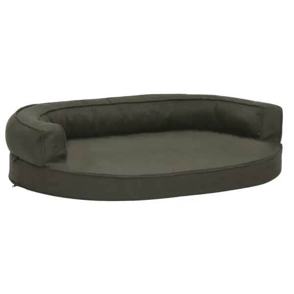 Ergonoomiline koeravoodi linase välimusega kangast, tumehall, 75 x 53 cm – 2
