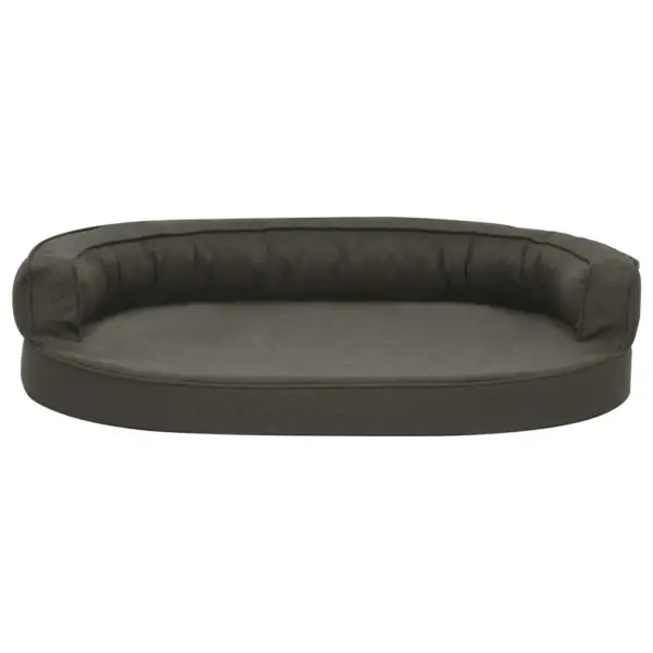 Ergonoomiline koeravoodi linase välimusega kangast, tumehall, 75 x 53 cm – 3