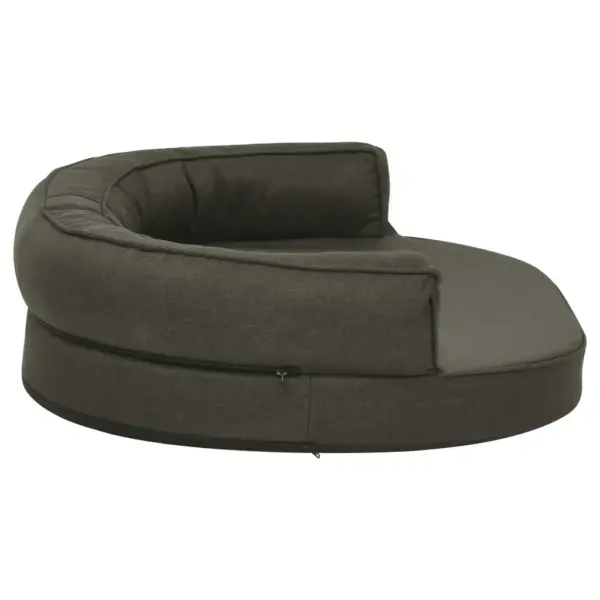 Ergonoomiline koeravoodi linase välimusega kangast, tumehall, 75 x 53 cm – 4