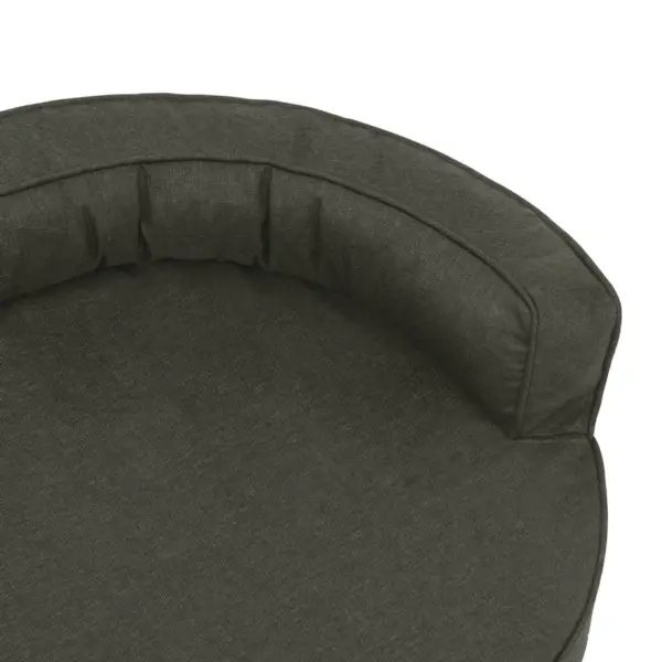 Ergonoomiline koeravoodi linase välimusega kangast, tumehall, 75 x 53 cm – 6