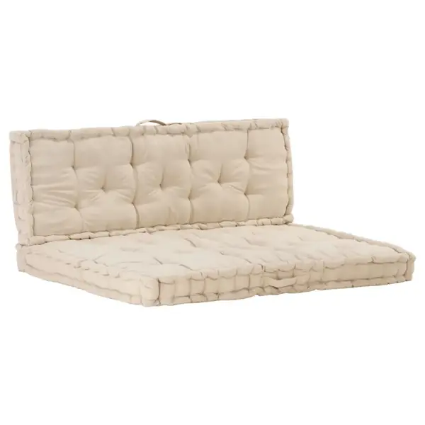 Euroaluse diivanipadjad, 2-osaline komplekt, beež puuvill, 120 x 80 cm – 2