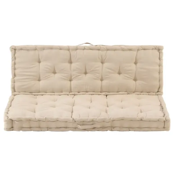 Euroaluse diivanipadjad, 2-osaline komplekt, beež puuvill, 120 x 80 cm – 3