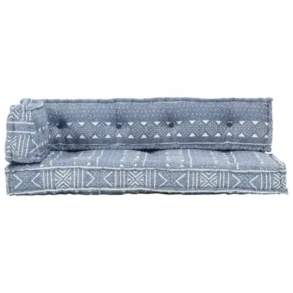 Euroalustest diivanipatjade komplekt, indigosinine, puuvill, lapiline disain, 120 x 80 x 39 cm – 2