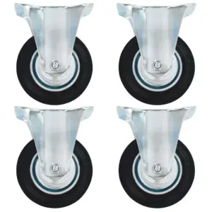 Kummist fikseeritud rattad mööblile, 100 mm, 4 tk, must