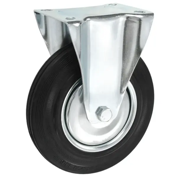 Fikseeritud kummirattad mööblile, must, 200 mm, tsingitud rauast kinnitusega, 32 tk – 3