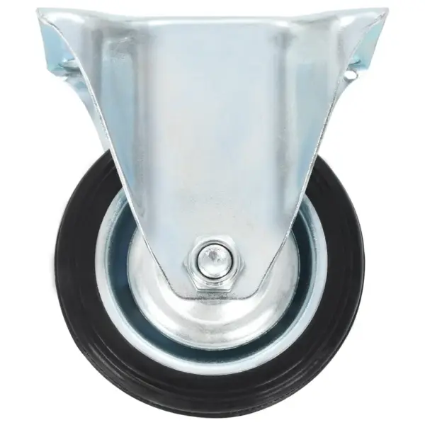 Mustad fikseeritud kummirattad tsingitud raamiga, 16 tk, 75 mm, kandevõime 50 kg – 4