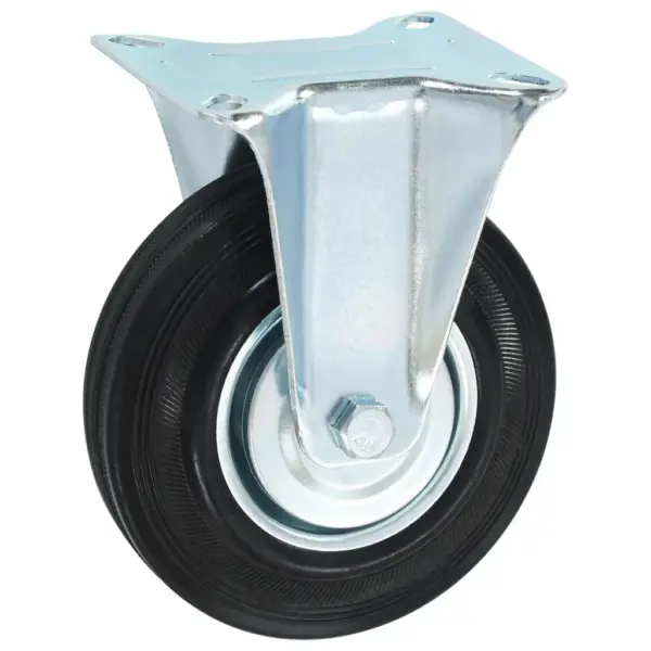 Fikseeritud kummist mööblirattad, must, 8 tk, 125 mm, kandevõime 100 kg – 3