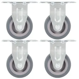 Hallid fikseeritud mööblirattad, 4 tk, 50 mm, termoplastiline kumm