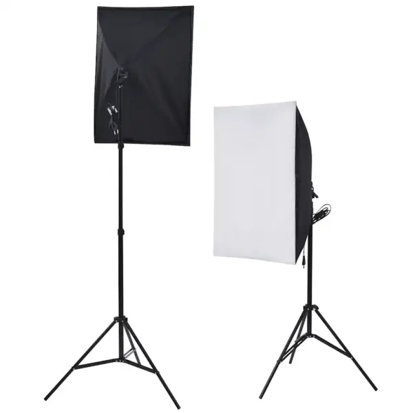 Fotostuudio tausta- ja valgustuskomplekt, 5 kangast tausta, 2 softboxi, alumiiniumraam, reguleeritav kuni 3 m – 5