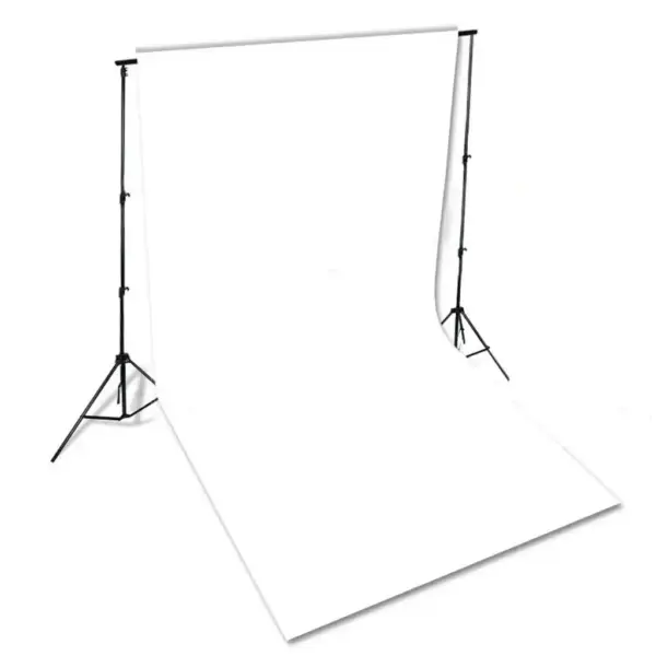 Fotostuudiokomplekt päevavalguslampide, vihmavarjude ja valge 600 x 300 cm taustaga – 13