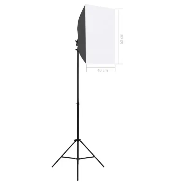 Fotostuudiokomplekt softbox-valgustuse ja 5 värvilise taustaga, reguleeritava raamiga – 13