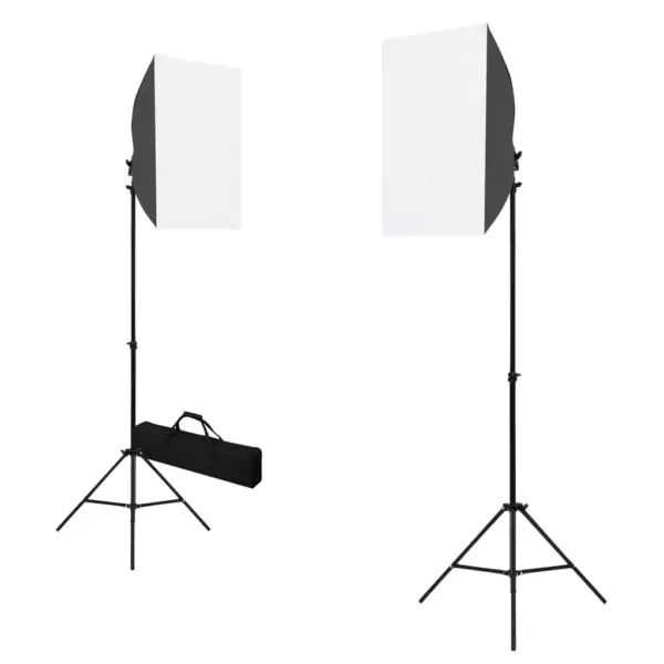 Fotostuudiokomplekt softbox-valgustuse ja 5 värvilise taustaga, reguleeritava raamiga – 8