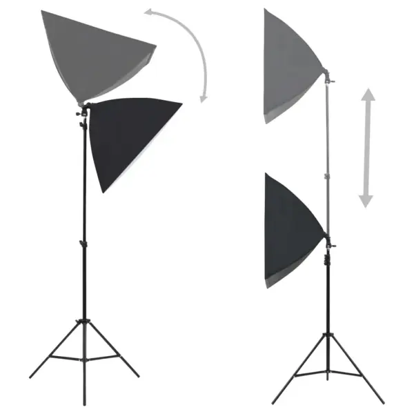 Fotostuudiokomplekt softboxide ja musta taustakangaga, 500 x 300 cm – 3