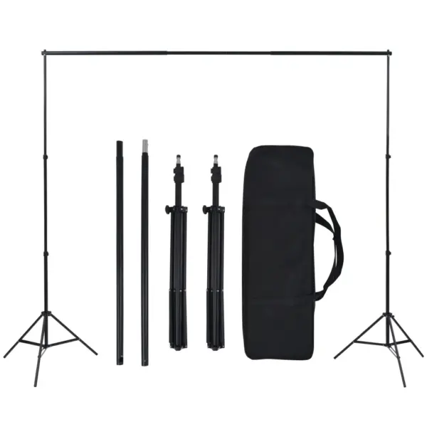 Fotostuudiokomplekt taustasüsteemi, 3 valgusti ja 5 taustaga – 6