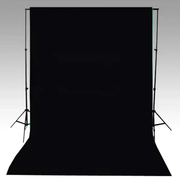 Fotostuudiokomplekt valgustite ja musta taustaga, vihmavarjudega, 600 x 300 cm, teleskoopne taustasüsteem, 3 lampi, 5 statiivi, kandekottidega – 13