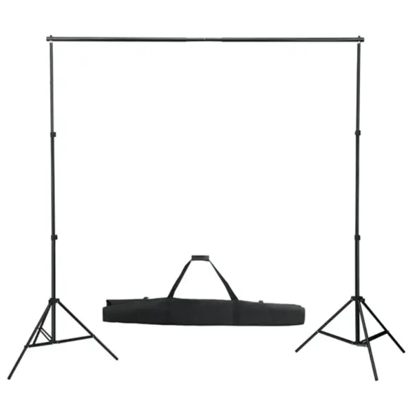 Fotostuudiokomplekt valgustite ja musta taustaga, vihmavarjudega, 600 x 300 cm, teleskoopne taustasüsteem, 3 lampi, 5 statiivi, kandekottidega – 6