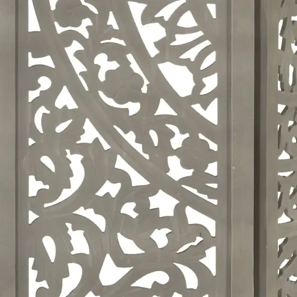 3-paneeliline käsitsi nikerdatud sirm, hall, mangopuit ja MDF, 120 x 165 cm – 4