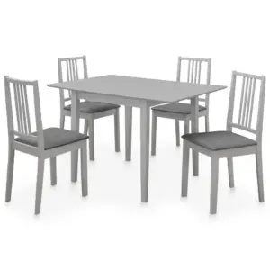 5-osaline hall söögitoakomplekt pikendatava kummipuu-MDF lauaga, laud 80–120 x 80 x 74 cm