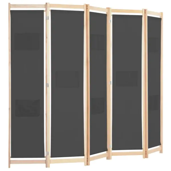 5-paneeliga toasirm taskutega, hall kangas, kuusepuidust raam, 200 x 170 x 4 cm – 3