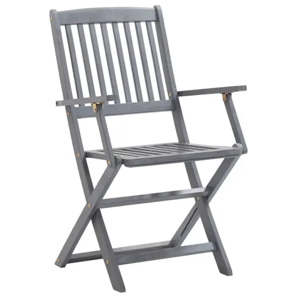 5-osaline hall akaatsiapuidust kokkupandav aiamööbli komplekt, laud 120 x 70 cm ja 4 tooli – 8