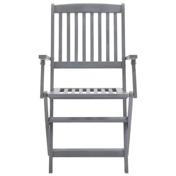 5-osaline hall akaatsiapuidust kokkupandav aiamööbli komplekt, laud 120 x 70 cm ja 4 tooli – 9