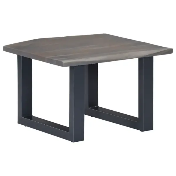 Hall akaatsiapuidust kohvilaud naturaalsete servadega, 60 x 60 x 40 cm – 9