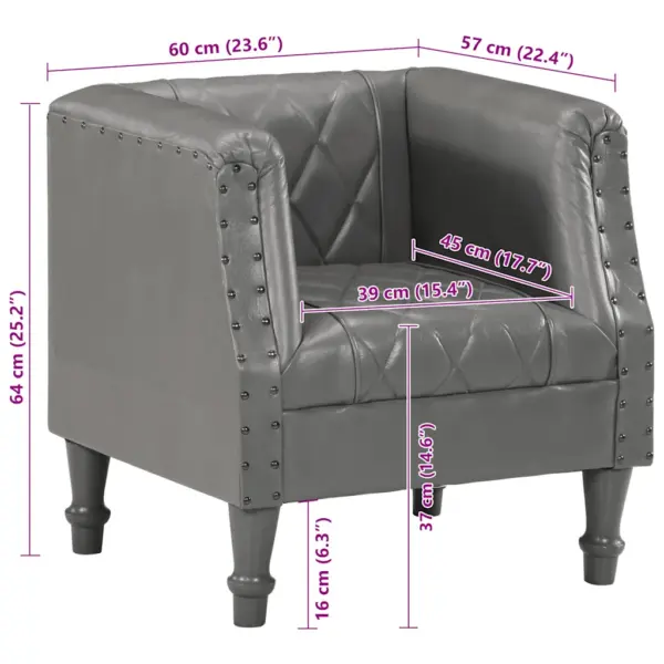 Hall ehtsast kitsenahast tugitool mangopuidust jalgadega, 60 x 57 x 64 cm – 9