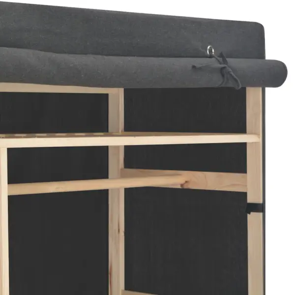 Hall kangast garderoob 5 riiuli ja riputustoruga, kuusepuidust raam, 110 x 40 x 170 cm – 4