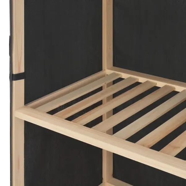 Hall kangast garderoob 5 riiuli ja riputustoruga, kuusepuidust raam, 110 x 40 x 170 cm – 5