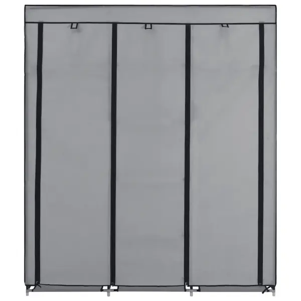 Kaasaskantav kangast riidekapp sektsioonide ja torudega, hall, 150 x 45 x 175 cm – 4