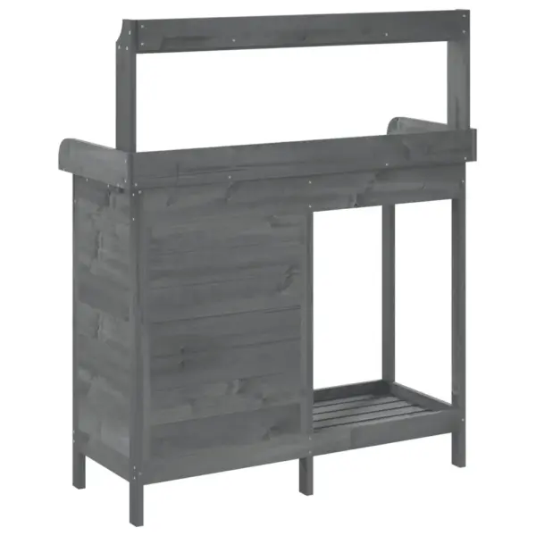 Kapiga istutuslaud tsingitud tööpinnaga, hall nulupuit, 110,5 x 45 x 124,5 cm – 9